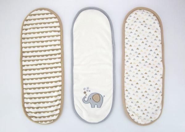 3 Pack Knitted Baby Burping Towels 6.25X18 200GSM Strong Absorption