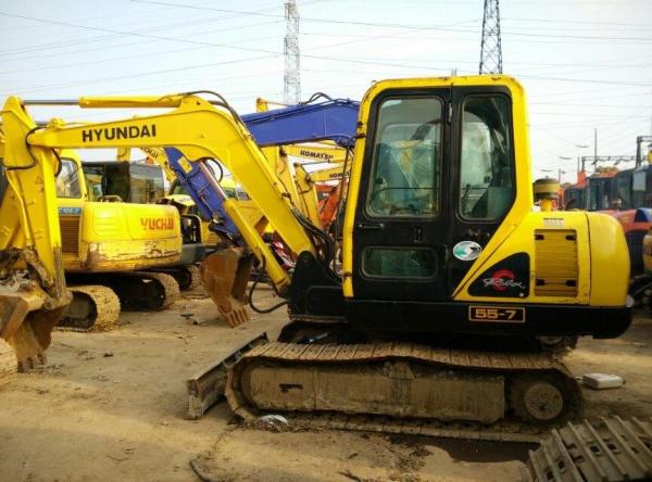 Mini used hyundai r55-7 crawler excavator for sale