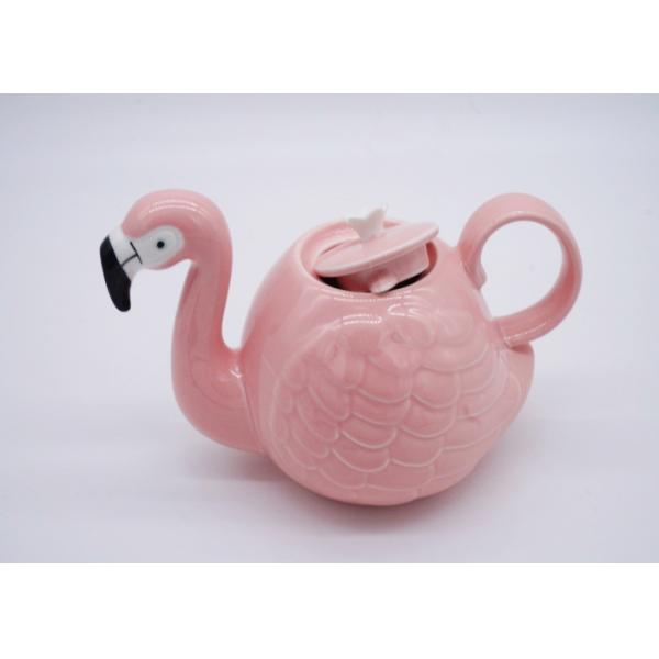 Creative Ceramic Houseware Animal Shaped Teapots / 3D Pink Flamingo Teapot