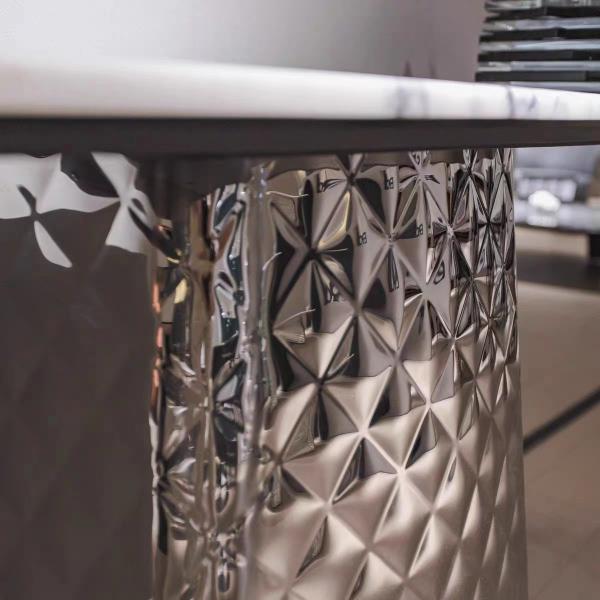 Reflective Elegant Modern Marble Top Console Table With Mirror