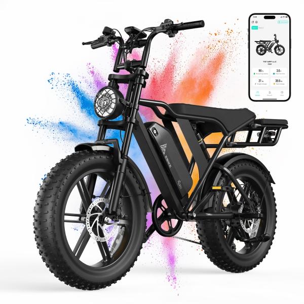 EU/UK Stock Dual Motor 1200W Electric Bike Fat Tire Hydraulic Disc Brakes Suspension Legal Off-Road Use 60km Range Per Steel