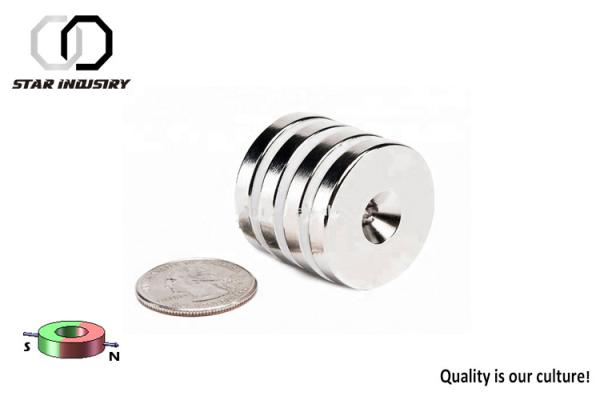 Ímãs escareados disco D25.4 x 4,95 x 12.7mm do furo do neodímio do carro para o motor bonde