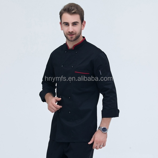 Amazon Hot Sale Catering Uniforms White Long Sleeve Chef Jacket Chef's Clothing