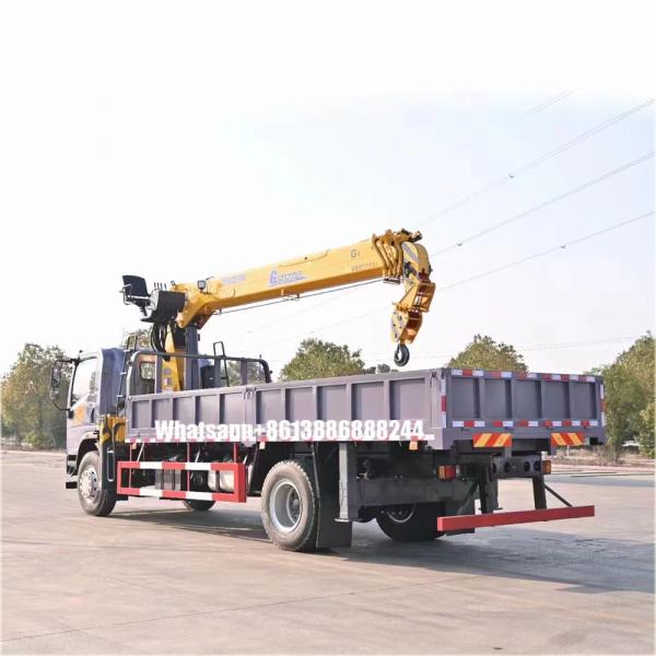 Sinotruk  Haoman  4*2 Mechanized Lorry  With 8 Tons Crane  Dumper Truck With Hoist     Lifting Truck