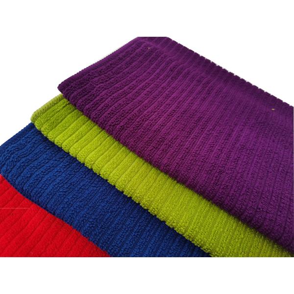 Green All Purpose Microfiber Dish Towel Stripe Terry Cleaning Cloth