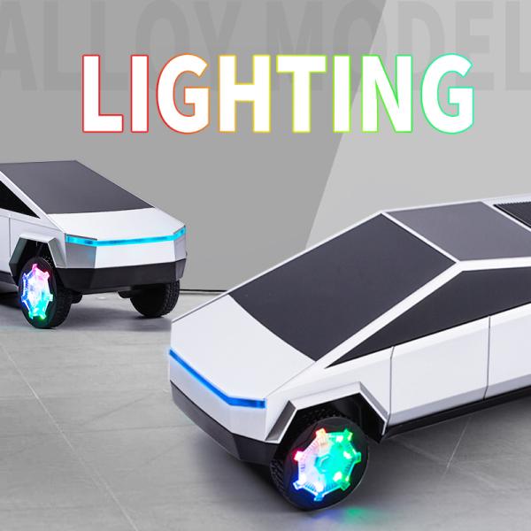 Tesla Cybertruck Blue tooth Speaker RGB lights Car model 15W Wireless Charging Charger Car Shape Speaker With BT/FM/TF/USB/AUX