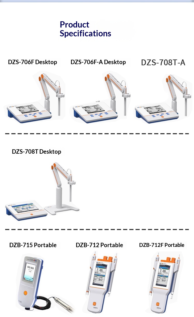 High Accuracy PH Conductivity Dissolved Oxygen Detector DZB-712F/DZB-718L Portable Multi-Parameter Analyzer China