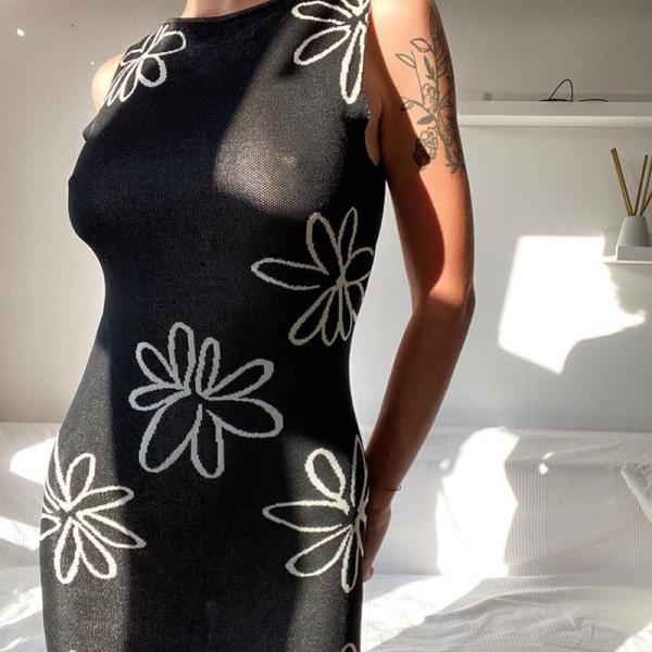 Sleeveless Open Back Summer Maxi Dress