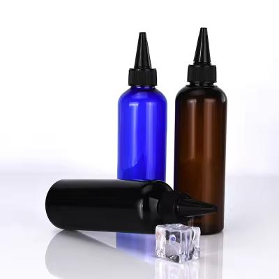 Blue Black Brown Plastic Cosmetic Packaging 100ml Twist Top Squeeze Bottle