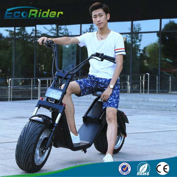 40-50KM/H 2 Wheel Electric Scooter With Big Wheels / Fashion City Scooter With Brushless Hub Motor