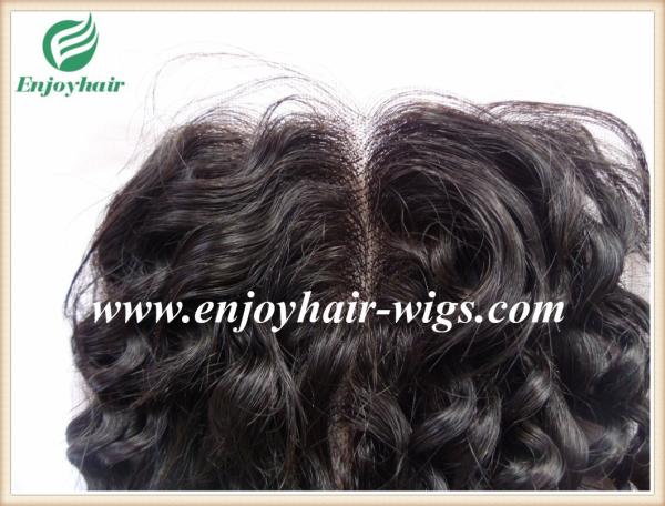 Lace top closure 4''x4'' ,malaysian virgin hair natural color curly 10''-24''length