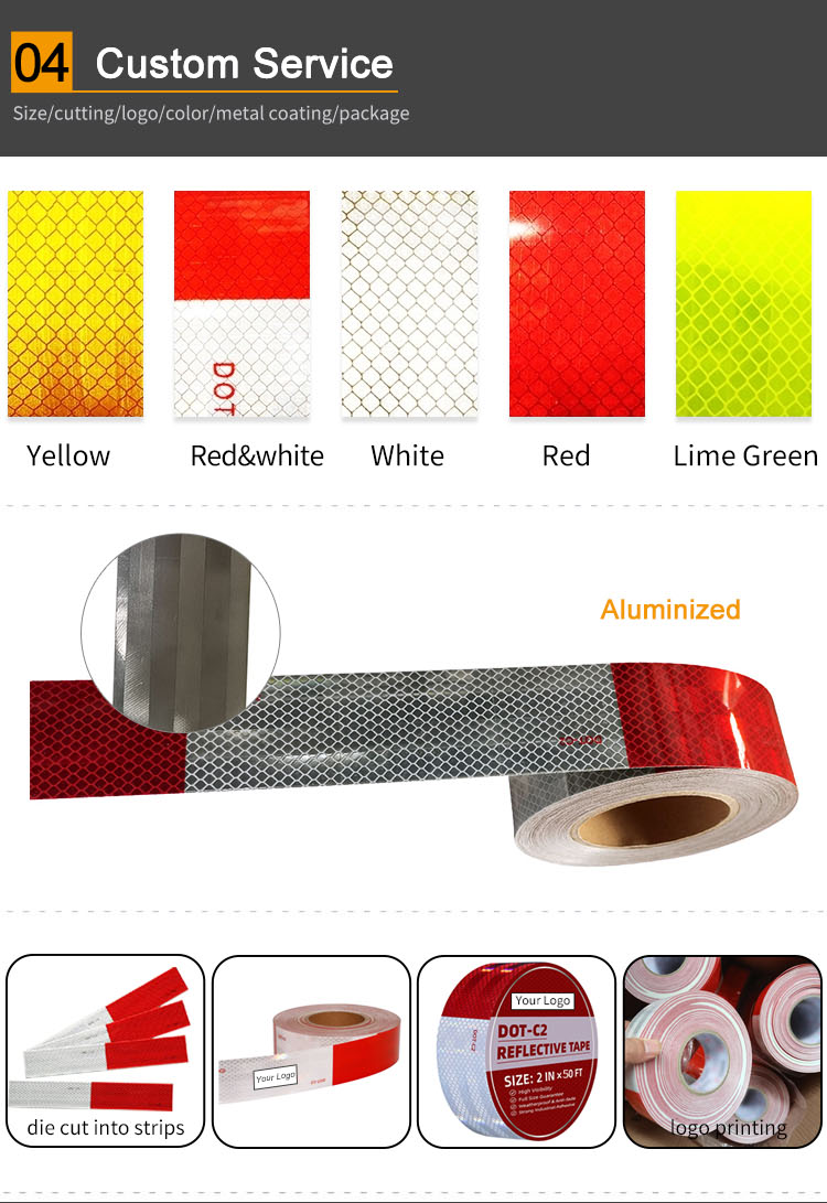 DOT Reflective Tape High-performance Vehicle Conspicuity Tape For Trucks, Trailers, Buses