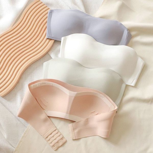 Women Anti-Slip Strapless Bra Invisible Comfortable Ladies Push up Strapless Bra for Women and Wedding Dress