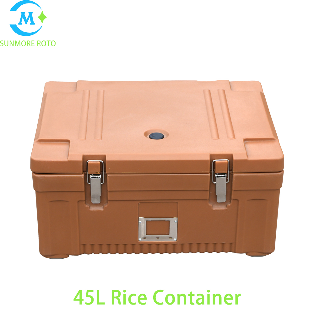 SUNMORE ROTO 45L Commercial Rotomolded Hot Food Container, Stainless Steel Buckle Insulated Rice Storage Box For Canteen Group Meal Transportation
