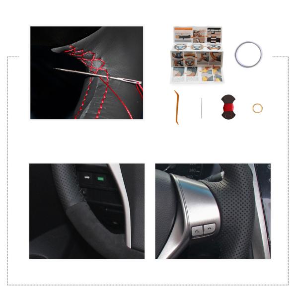 Black Suede Custom Fit Steering Wheel Cover For Nissan Qashqai Rogue Pulsar 2014-2018