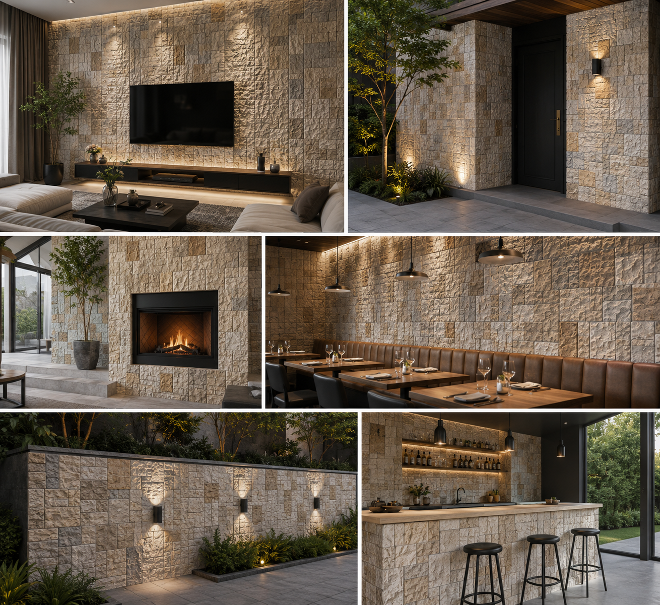 Waterproof PU Stone Castle Veneer Wall Panels Anti Mold Lightweight For Villa Patio