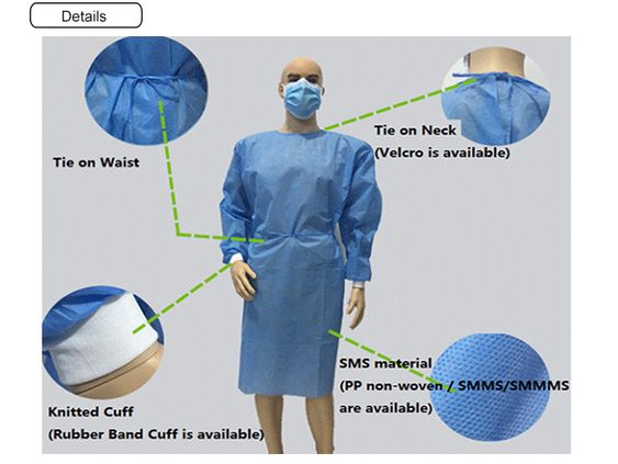 Comfortable Disposable Surgeon Gown Breathable For Infection Control