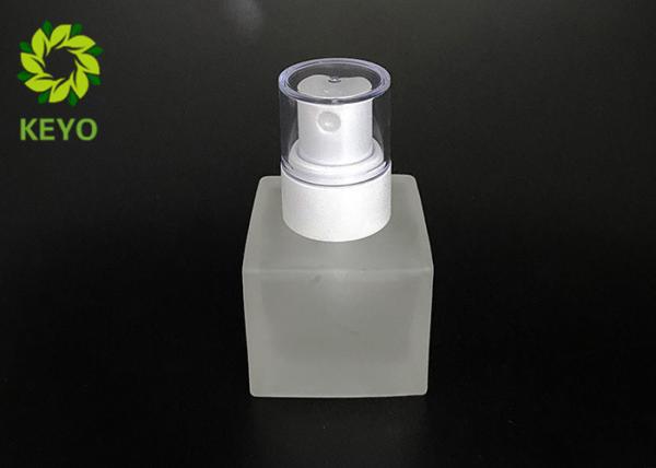 Entire Square Frosted Glass Bottle With White Plastic Sprayer In 30ml 1oz