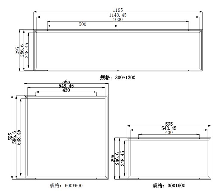 Warm White LED Cleanroom Light 300x600mm 600x600mm SMD2835 LED Panel Ceiling Lights