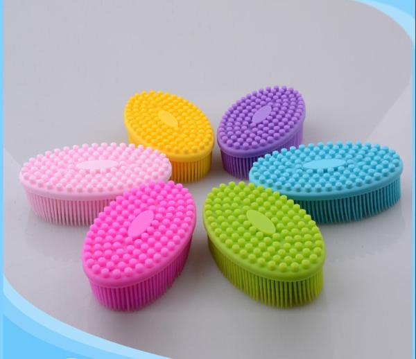 Customized Logo Silicone Mold Tools Gentle Scrub Massage Skin Baby Shower Brushes