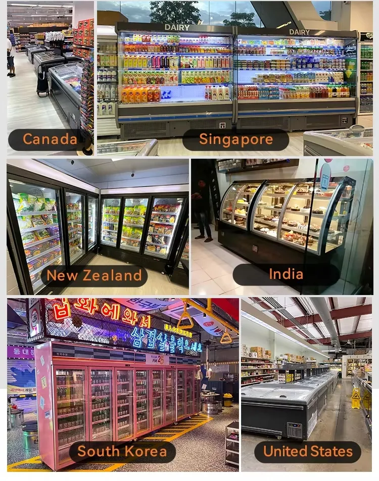 540L Deep Island Freezer Supermarket Sliding Glass Door Freezer 320W
