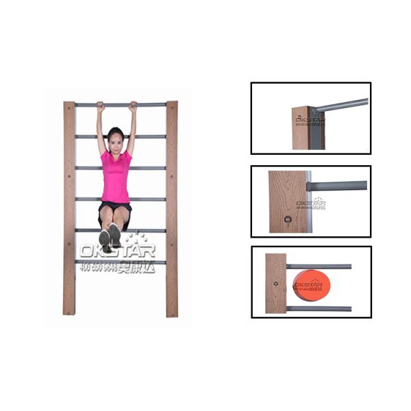 outdoor wooden fitness equipment--WPC Park Fitness gymnastics Equipment outdoor wall bar for body building for sale