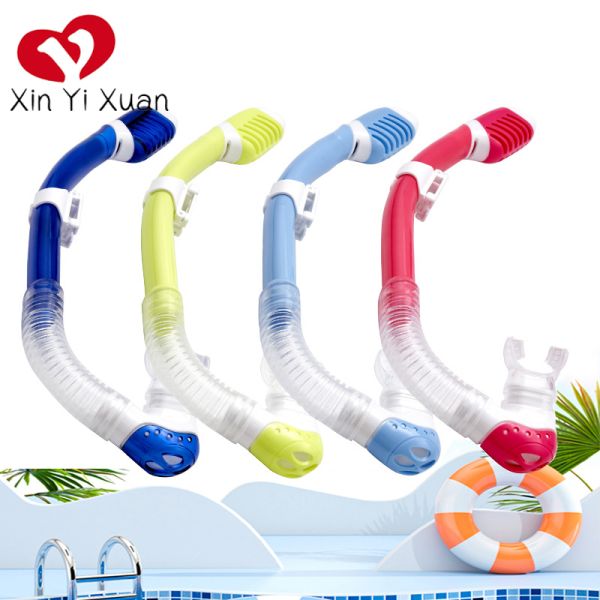 Dry-type diving breathing tube for snorkeling equipment. Men's and women's outdoor swimming sports supplies. Silicone children's breathing tube.