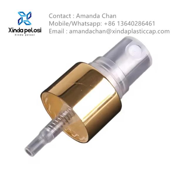 Meia cobertura de viagem de perfume Container Head Fine Mist Gold Aluminium Sprayer