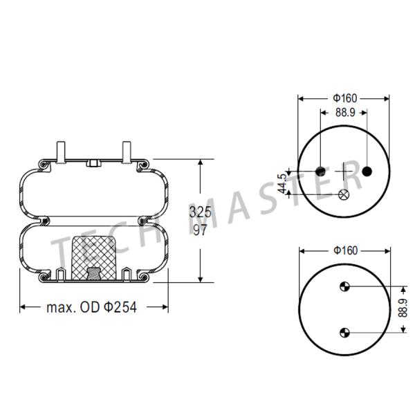 Factory Price Air Suspension Air Spring for Truck Goodyear 2B9-253 , Firestone W01-358-6945