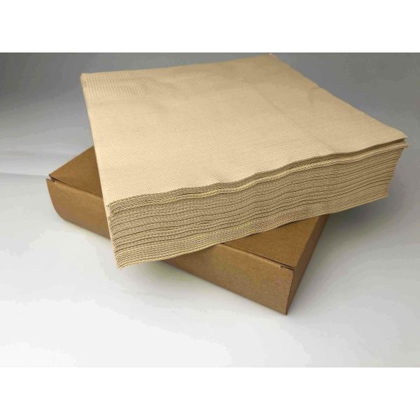 Practical 2-Ply Brown Paper Table Napkin for Restaurants Excellent for Daily Use Shaped in Box