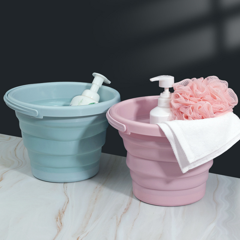 High Quality Portable Folding Children's Outdoor Fishing & Travel Multi-Purpose Bucket Silicone Plastic Water Bucket