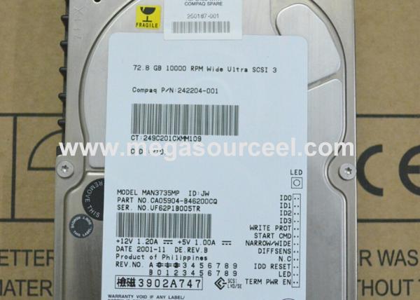3.5 inch FUJITSU MAN3735MP 73 GB 10K RPM U160 SCSI Hard Disk 68 Pin