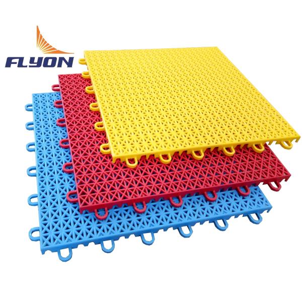 Outdoor Indoor Courts Blue PP Tiles Sports Floor Temperature Resistant