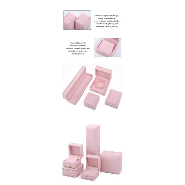 Rectangle Pink Jewelry Box for Custom Logo Packaging of Bracelets Necklaces and Rings