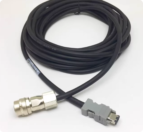 Yaskawa Servo Motor Encoder Cable with 1000V Voltage Rating Silver Gold Plated Contacts for Panel or Cable Mount