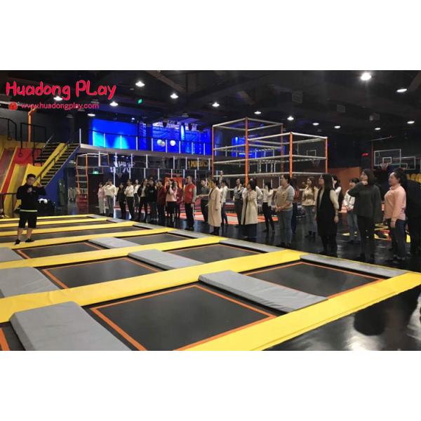 Indoor Trampoline Park Equipment , High Jump Trampoline Gym Equipment Over 500sqm