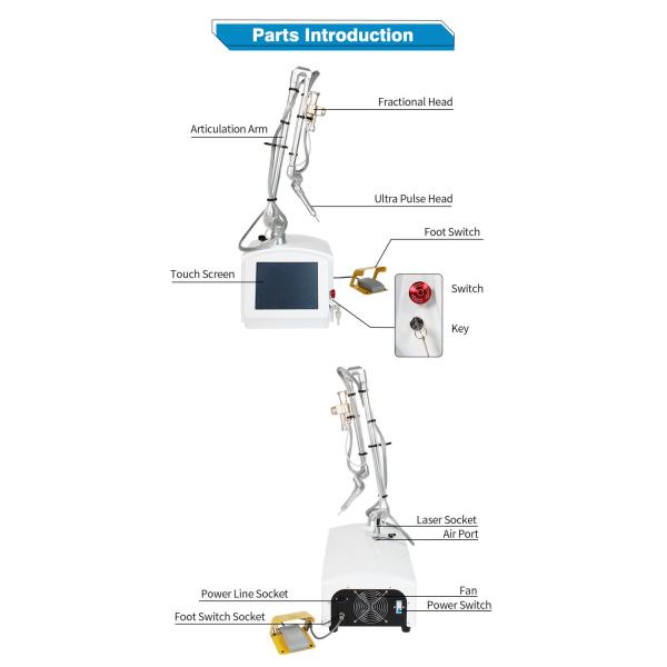 Portable 10600nm Co2 Fractional Laser Machine Pigment Removal Vaginal Tightening