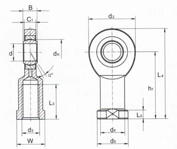 GIR..UK 2RS Rod End , China Rod End GIR6UK , GIR8UK , GIR10UK , GIR12UK , GIR15UK , GIR17UK (2RS)