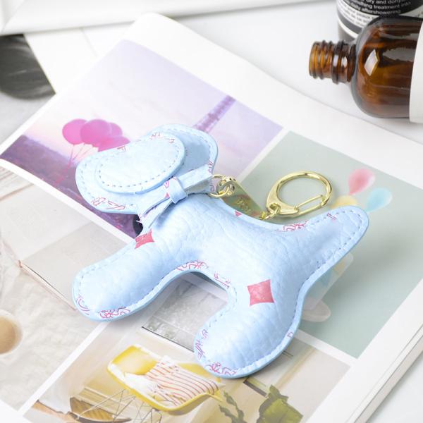 OEM Leather Teddy Bear Keychain , 65mm Cute Keychains For Women