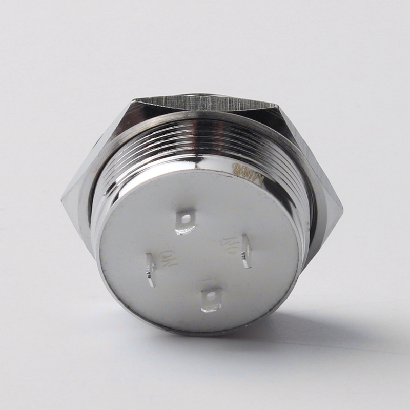 Industrial 12 Volt Momentary Power Switch 22mm Illuminated Metal Push Button 1NO Ring 4 Terminal IP67 CE for Max Voltage