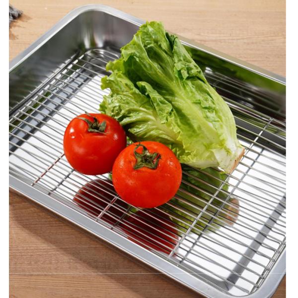 Dishwasher Safe Stainless Steel Oven Tray Pans With Cooling Rack