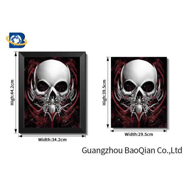 Lenticular 3d Stereograph Printing With Scary Skull , 3d Home Decor Wallpaper