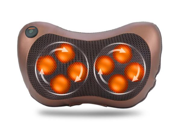 Full Body Heated Back Massager , Head Back Neck Rolling Kneading Massage Pillow