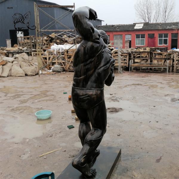 Bodybuilding Statue Bronze Schwarzenegger Sculpture Life Size Naked Muscle Man Gym Decoration