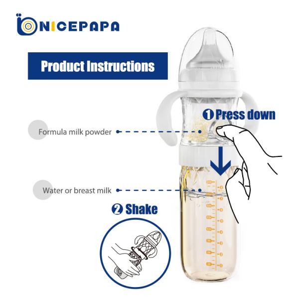 Quick Rush Newborn Milk Feeding Bottle 240ml Multifunction 3 In 1