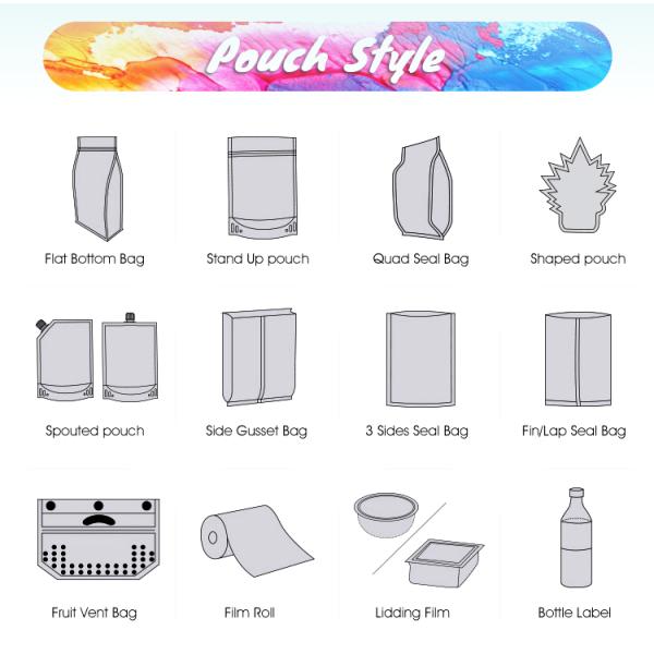 Напечатанный на заказ 250 г 500 г пластиковый пакет для упаковки пищи