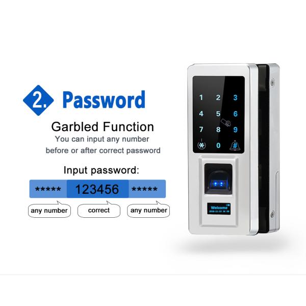 Maneras de cristal de la cerradura de puerta de la entrada de la oficina cuatro de desbloquear el palmo de la batería de larga vida