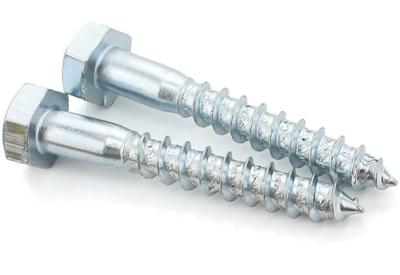 Steel DIN571 Hex Chipboard Wood Screws Flat Head Zinc Plated Surface