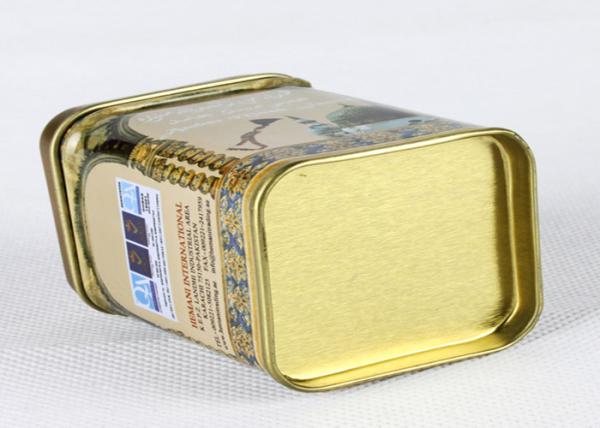 0.21 MM Tinplate Square Metal Tea Tins , Color Printed Small Tea Storage Tins