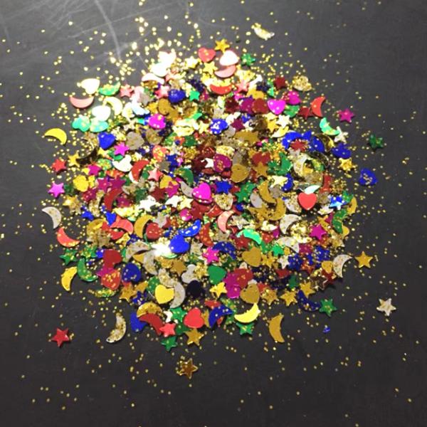 Person Christmas Eye Shadow Glitter Mixed Chunky Sequins PVC Moon Heart Pentacle Drip Filler Cosmetic Garment Christmas